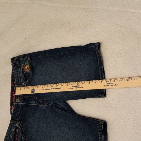 Baby Phat Bermuda Shorts JRS 11 Dark Wash Y2K Streetwear Embroidered - Picture 13 of 13